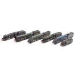 Six loose Hornby Dublo and Wrenn electric locomotives, all in varying conditions from good to