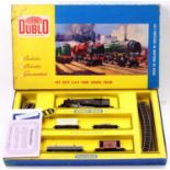 2019 Hornby-Dublo 2-rail 2-6-4 Tank Goods set comprising BR lined black loco 80033 (NM) with low