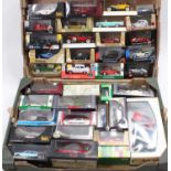 Two trays containing a collection of various modern release diecast vehicles to include Rio,