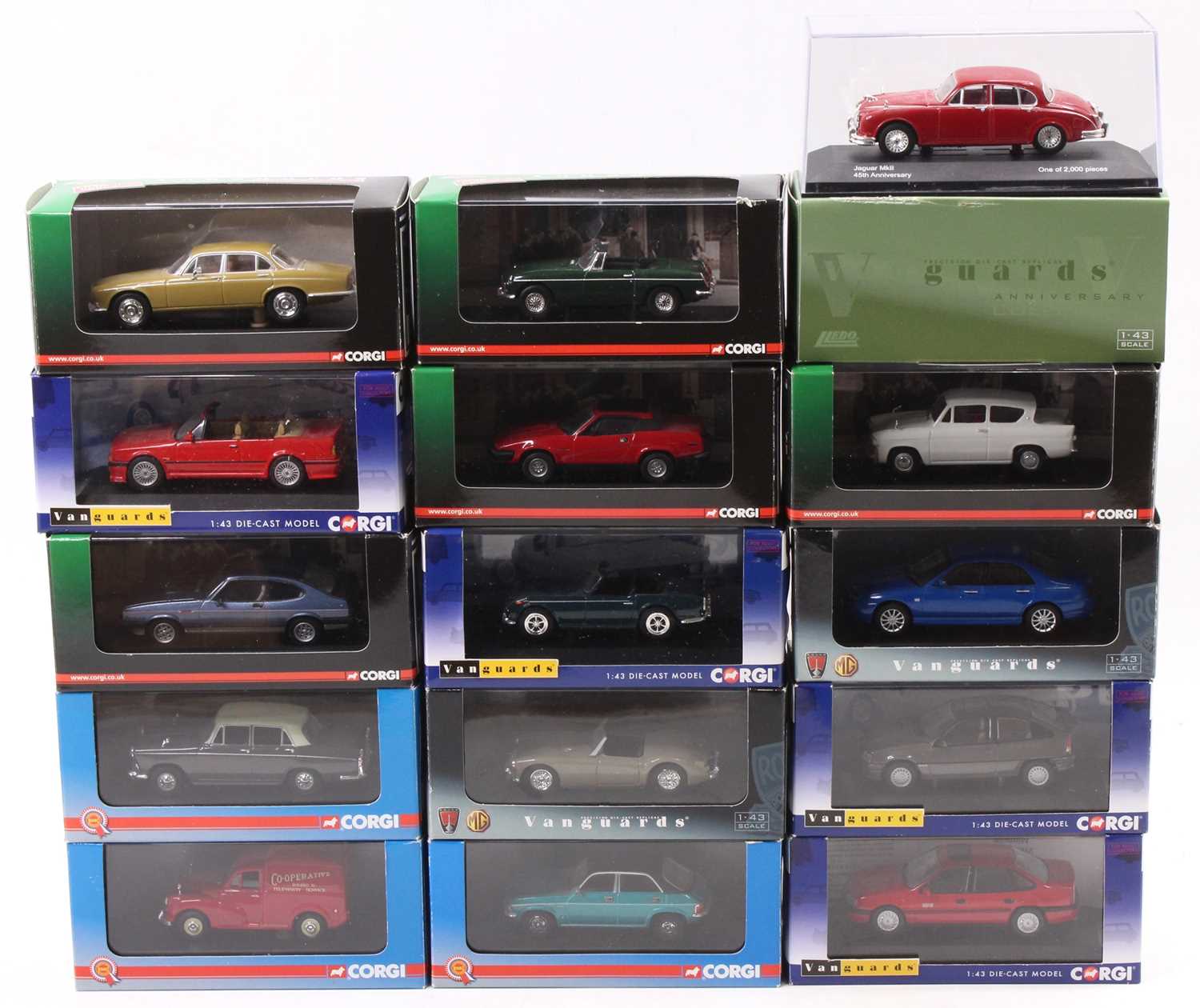 15 Corgi Vanguards 1/43rd scale diecasts with examples including No. VA13200 Vauxhall Astra Mk2, No.