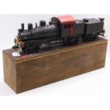 Scratch-built G scale ‘Lima Loco Works 1915’ on plate, No.11, 3T Shay loco & 4-wheel tender,