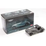 A Kyosho 1/18 scale boxed limited edition diecast model of a Morgan 4/4 sports car, finished in dark
