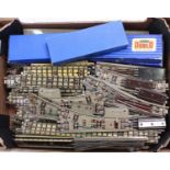 Small supermarket tray full of Hornby-Dublo 3-rail track. All appears to be in (VG-E) condition