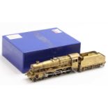 A 00 gauge superbly executed model in brass of an LMS/BR Jubilee 4-6-0 locomotive and tender