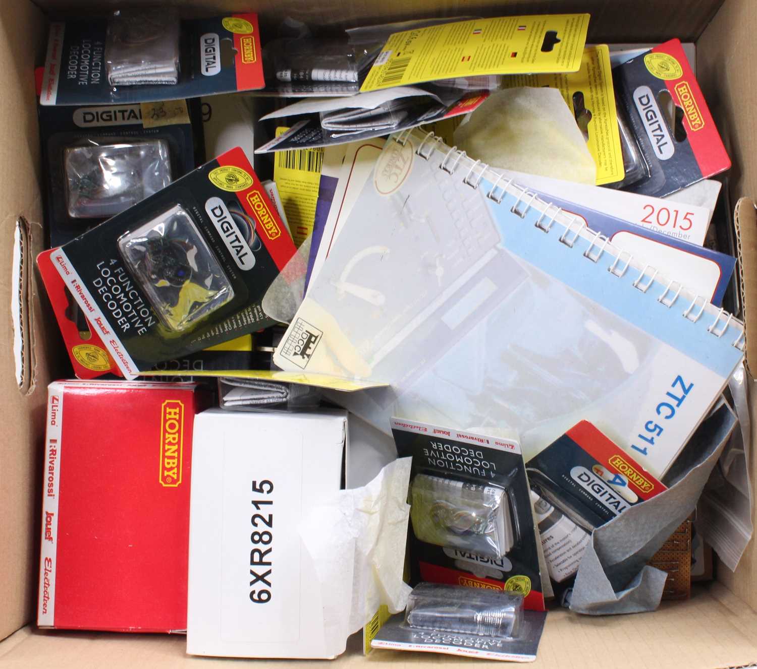 A large box containing a quantity of Hornby and ZTC Digital Railway components to include