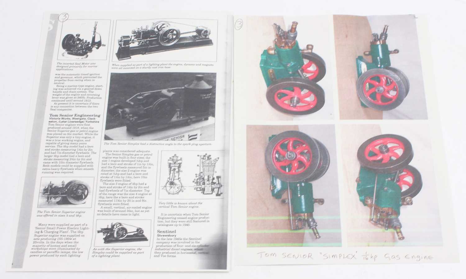 A Tom Senior Simplex 1/16 scale circa 1920 gas engine, free running example which has been - Bild 4 aus 4