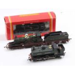 Three 00-gauge locos: R053 BR 0-6-0 tank 3F lined black (E-BF); Triang ‘Lord of the Isles’ with