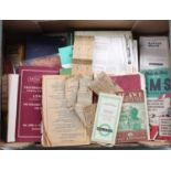 Three boxes containing a large selection of various vintage railway ephemera to include ABC Ian