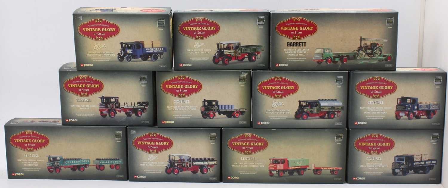 11 boxed Corgi Vintage Glory of Steam 1/50 scale diecast vehicle sets to include a United Africa