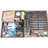 Two large trays containing a collection of mixed boxed and loose N gauge mainly British outline to