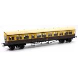 10 mm scale GWR Auto Coach No.170 made by Barrett Engineering. Chocolate & cream. No internal