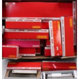 A large box containing a collection of mixed boxed complete and part complete Hornby 00 gauge