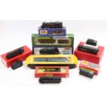 One tray containing a collection of mixed 00 scale boxed and loose locomotives to include a Hornby