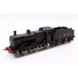 Lima 0 gauge 4F loco & tender LMS black without running number. fitted with a brass chassis, can