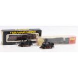 Four N gauge locos: Farish LMS 4-4-0 Compound maroon, has the appearance of having been repainted (