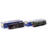 Two Hornby-Dublo 3-rail locos: L30 Bo-Bo diesel electric BR green D8000, couple of chips to roof,