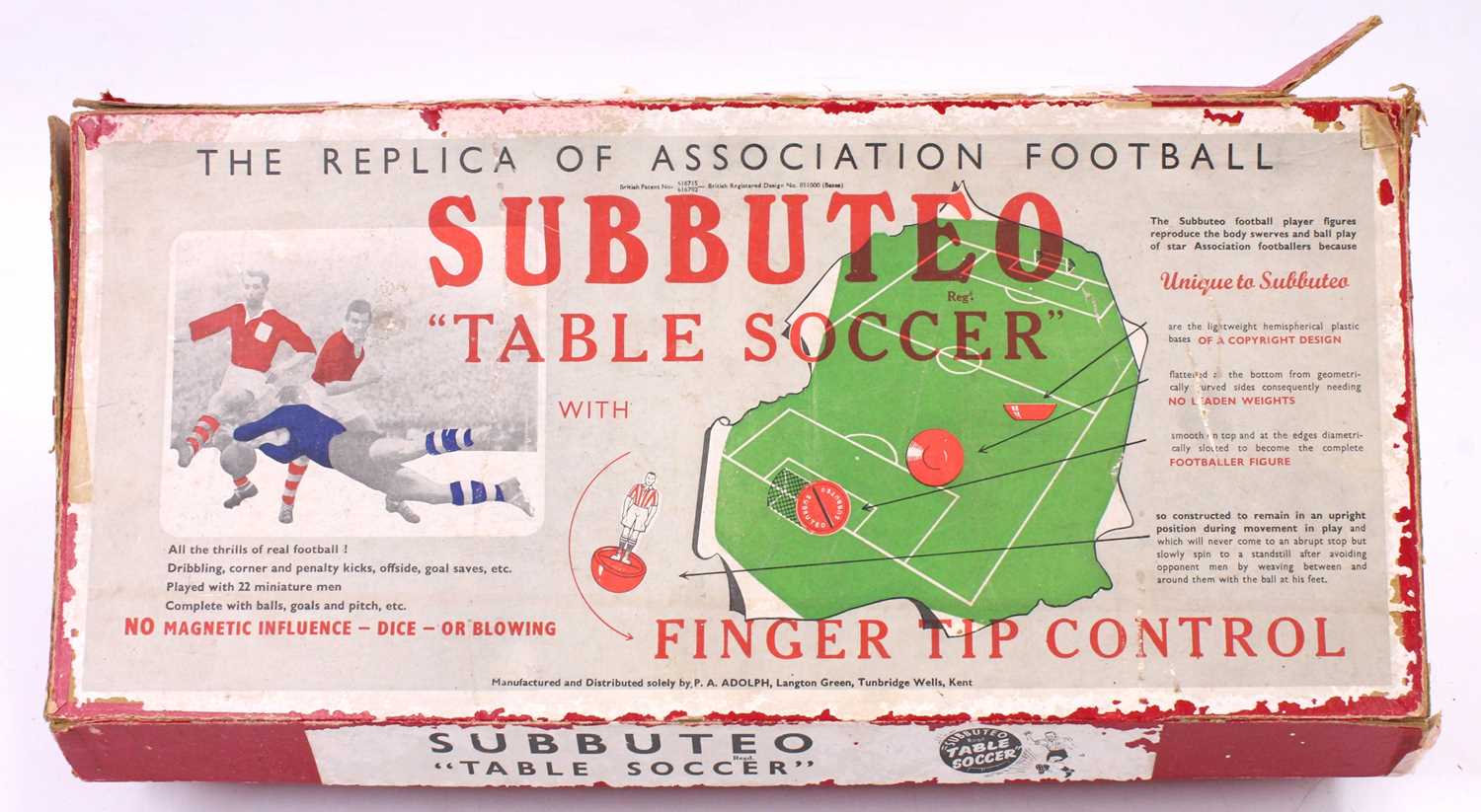 A Subbuteo Table Soccer set from the 1950's comprising 2 teams of 'flats' one in blue, and one in - Image 5 of 5