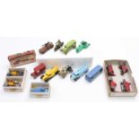 A collection of vintage diecasts including a John Hill & Co. Army Truck, 2x LondonToy model Buses,