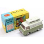 Corgi Toys, 420, Ford Thames Airborne Caravan, olive green lower body with pale green upper, brown