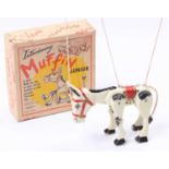 A Moko Made in England boxed Muffin the Mule Junior housed in the original card box of usual
