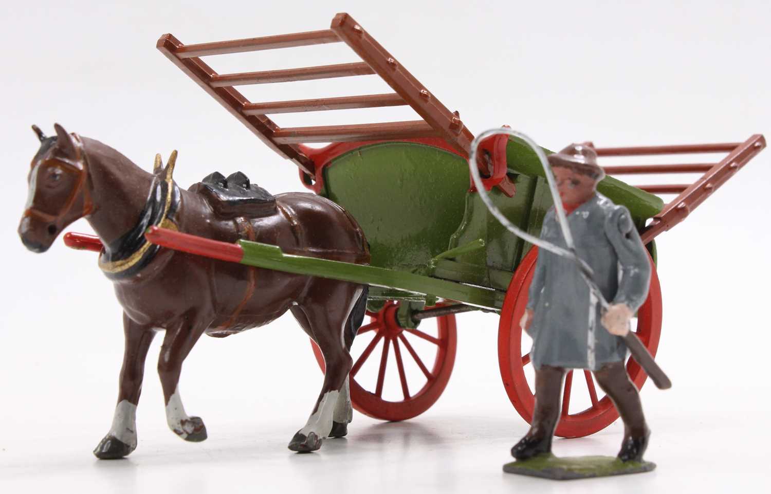 A Britains boxed agricultural farming horsedrawn vehicle group to include a No. 8F horse rake housed - Image 6 of 8