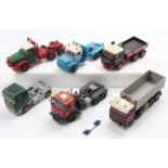 One tray containing six various white metal and resin commercial vehicle kit built models by Alan