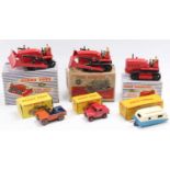 Dinky Toys boxed model group of 6 comprising 2x No. 561/961 Blaw Knox Bulldozer, No. 963 Blaw Knox