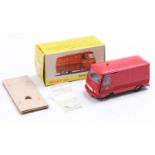 French Dinky Toys No. 570P Peugeot J7 "Pompiers" Van, red body, including concave hubs, grey