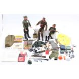 Collection of various original Action Man Dolls, Uniforms and accessories