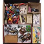 One tray containing a mixed selection of lead hollow cast, diecast and similar miniatures to include