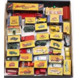 A collection of Matchbox Lesney diecasts, with examples to include a No. 56 London Trolleybus, No.