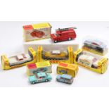 Dinky Toys boxed model group of 7 including 2x No. 161 Ford Mustang, No. 133 Ford Cortina, the model