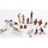 A collection of Britains Circus release lead and hollow cast figures to include No. 352B trotting