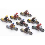 8 lead cast Speedway Rider handpainted figures from the unreleased game The Speedway League,