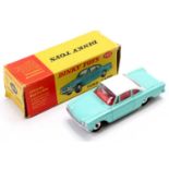 Dinky Toys No. 143 Ford Capri, turquoise body with white roof, red interior, spun hubs, in the