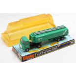 Dinky Toys No. 945 AEC Tanker-Lucas Oil, comprising of green body with black chassis and unpainted
