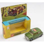 Corgi Toys No. 334 Mini Cooper Magnifique in metallic green with a cream interior, chrome trim and