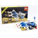 Lego vintage space No. 6980 Galaxy Commander set comprising a 3 section spacecraft with 2