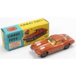 Corgi Toys, No.310 Chevrolet Corvette Sting Ray, rare bronze body with yellow interior, wire hubs,