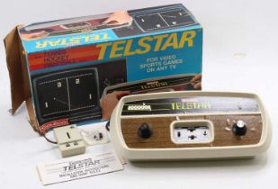 A Coleco Telstar video sports TV game, housed in the original sliding tray card box, complete with
