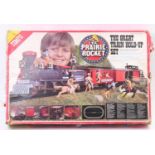 Timpo The Great Train Hold Up Play Set, comprising of locomotive and tender, coach and caboose, with