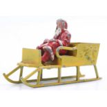 Morestone Series Father Christmas and Reindeer Sleigh, comprising yellow sleigh with bell decoration