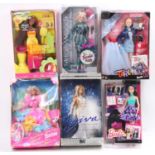 6 boxed Mattel Barbie Dolls, with examples including "Salon Surprise" Barbie, the first Barbie of