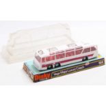 Dinky Toys No. 954 Vega Major Luxury Coach, white body with purple sides, red interior, cast