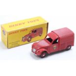 French Dinky Toys No.25D Citroën 2CV Incendie fire van in red with red hubs and Fire Brigade