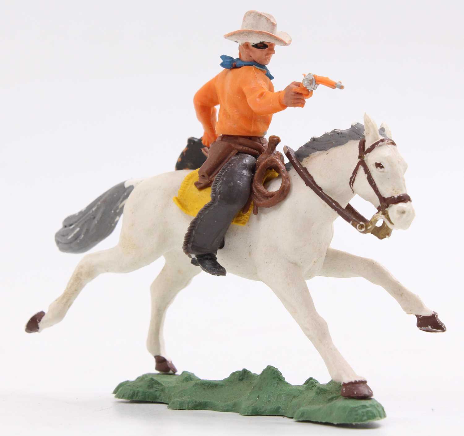 A Herald Swoppets boxed Cowboy figure group to include No. 630 Cowboy Sherrif mounted, No. H631 - Image 4 of 4