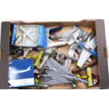 One tray contains a good selection of diecast and plastic kit built and manufactured aircraft