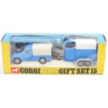 Corgi Toys Gift Set 15 Land Rover and Rice's Beaufort double horse box, blue Land Rover with white