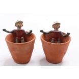 Sacul Bill and Ben lead figures, original examples that have been set inside to plant pots with