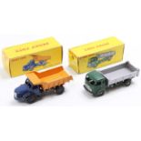 French Dinky Toys boxed group of 2 comprising No. 580 Berliet quarry truck, dark blue cab and